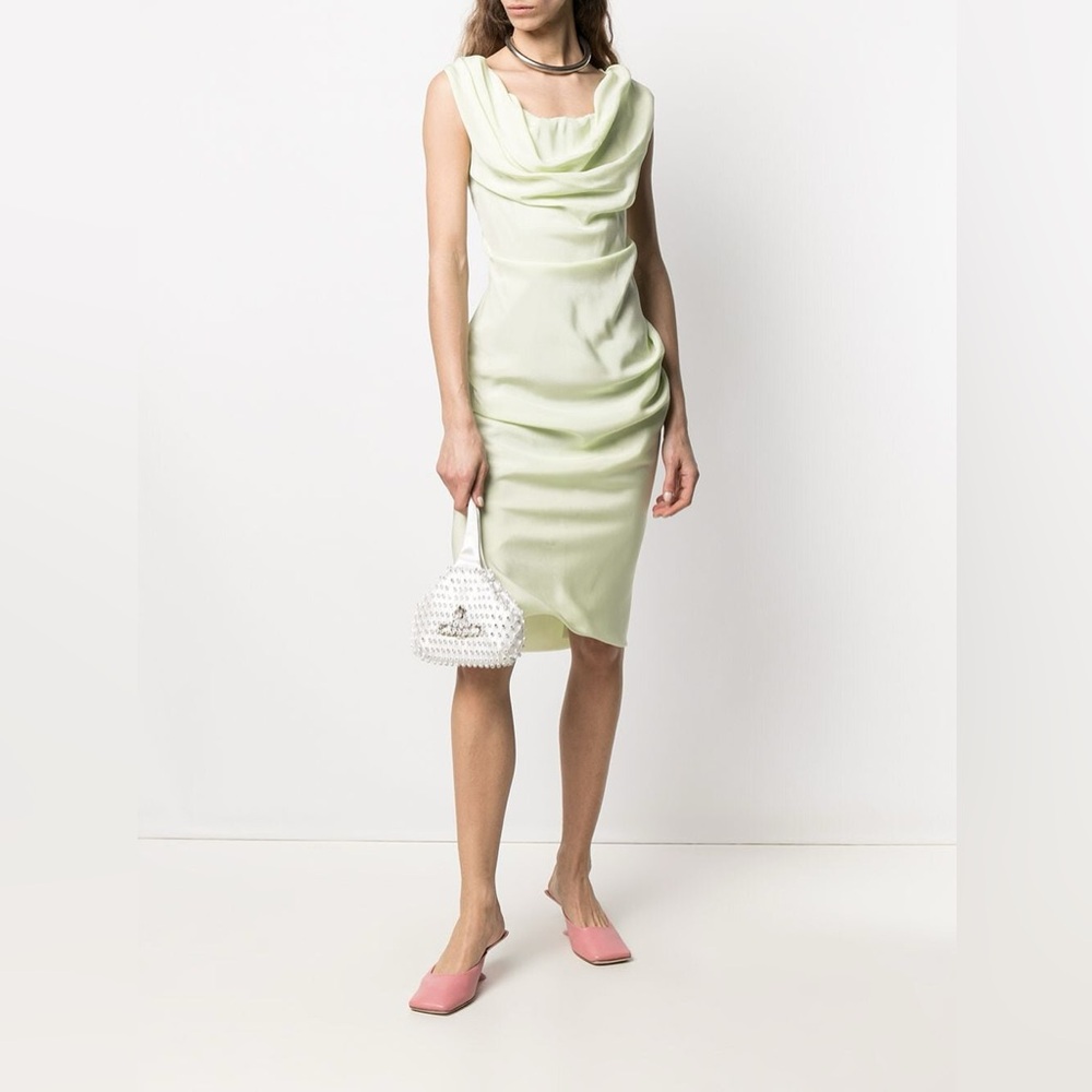 Vivienne Westwood Pastel Green Crowl neck pencil dress